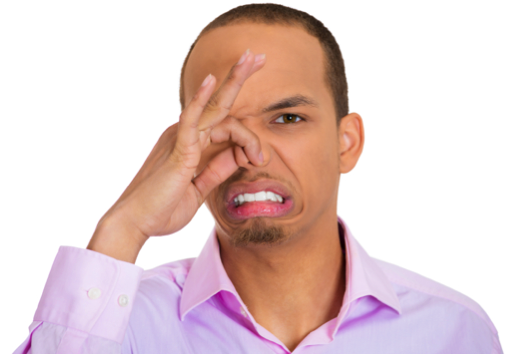 Bad Breath Man Holding Nose